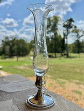 Load image into Gallery viewer, Vintage Fisher Crystal Etch Flower Ruffle Edge Sterling Weighted Bud Vase 1197