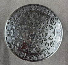 Load image into Gallery viewer, Vintage 6" Webster Co Silver Overlay &amp; Glass Table Trivet