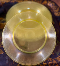 Load image into Gallery viewer, Fenton TOPAZ pattern Stretch Vaseline Glass plates
